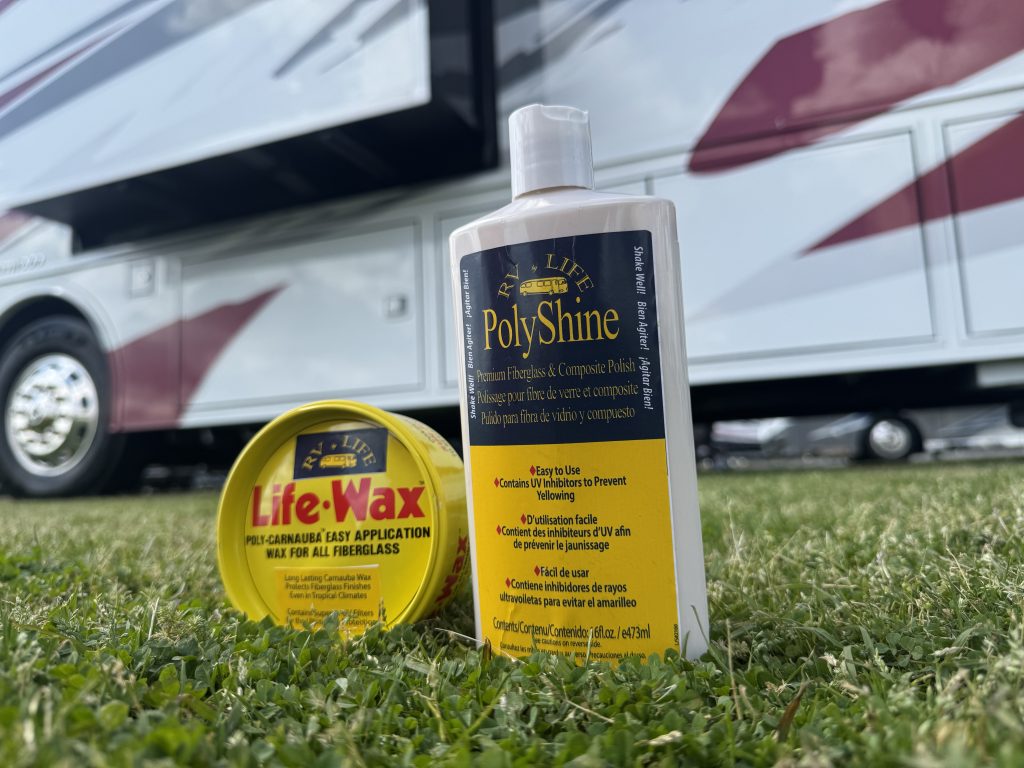 PolyShine and LifeWax from RV by LIFE's line of Rv polish and wax products